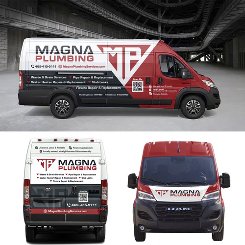 Informative, Clean Van Wrap for Plumbing Business Design by Nadun Prabodana