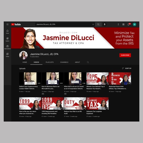 Simple and Professional Tax Law YouTube Banner Design by Wisden