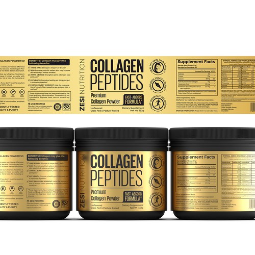 Design an attention grabbing, modern label for our collagen supplement Design by Imee008