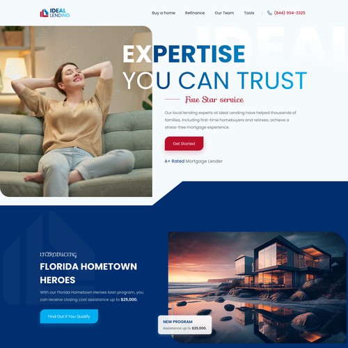 Persuasive and eye appealing website design for a mortgage company Design by MercClass
