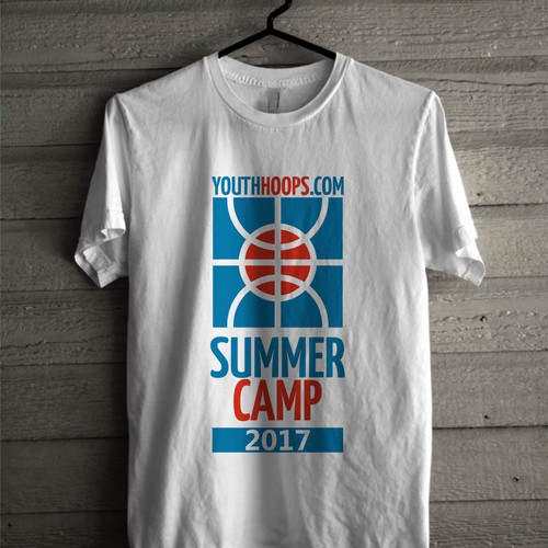 Clean tshirt design for a summer basketball camp. Tshirt contest