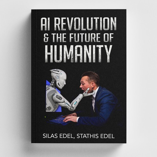 Futuristic AI Book Cover - AI vs Humans/Dark Design by -Saga-