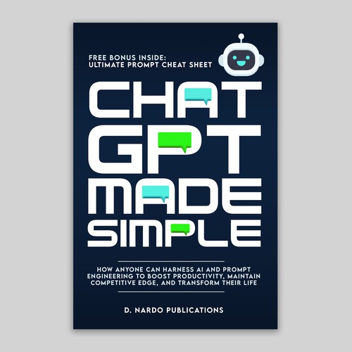 Professional Cover for BEST-SELLING BOOK about ChatGPT & AI Design by Inventive Designs