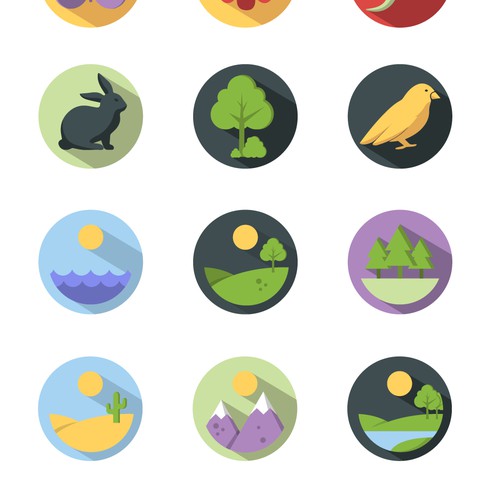 Design habitat icons for a nature app, Icon or button contest