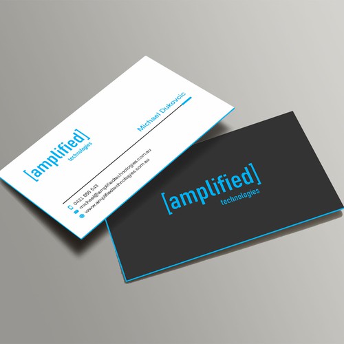 Tech company business card design Design by Xclusive16
