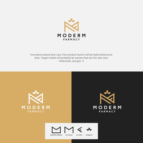 Modern skin care logo that combines science/medicine with nature Design by Fano Design