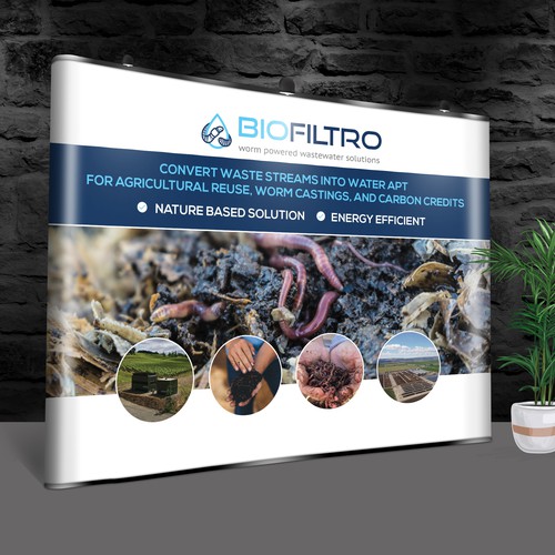 Design a Clean Trade Show Backdrop/Podium for a Regenerative Agriculture/Wastewater Company Design by BrainStorm.