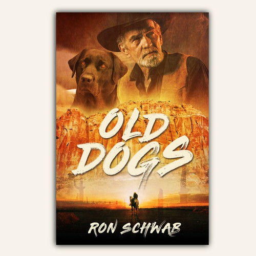 Book cover for Western novel, "Old Dogs" Design by Prodigy Ink Studio