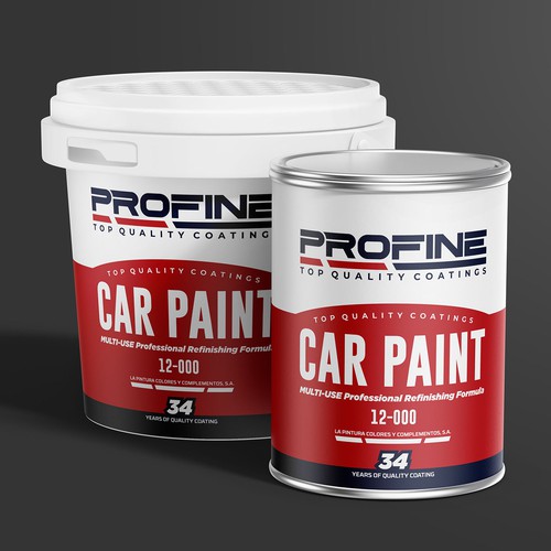 Label for our professional automotive and industrial coatings products Réalisé par Xavier Forcadell