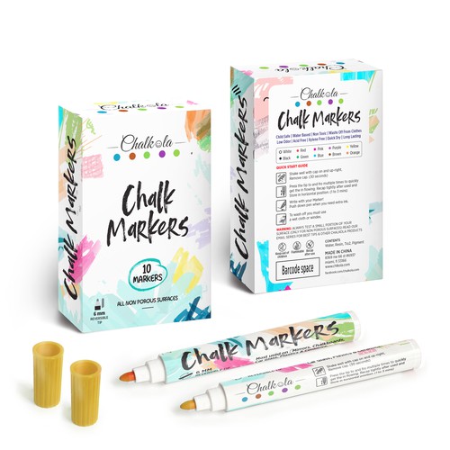 Design a product label for pastel liquid chalk markers, Product packaging  contest