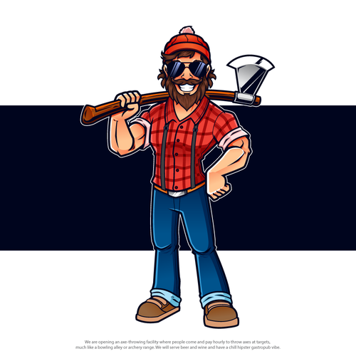 New logo with character design for Axe Throwing facility Design by Hazekiah