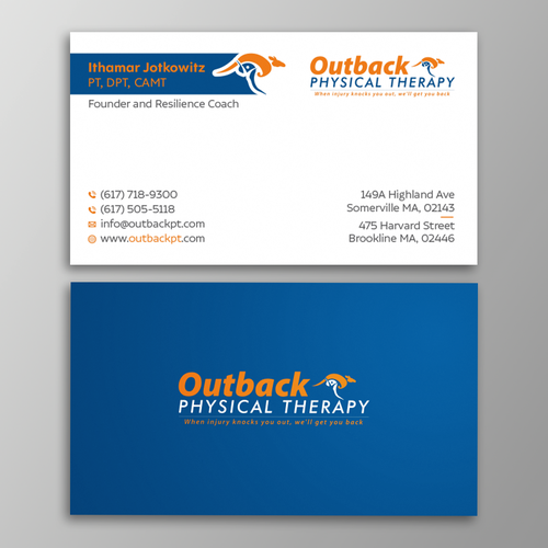 Business card for 2 clinic physical therapy office Design by Design sp