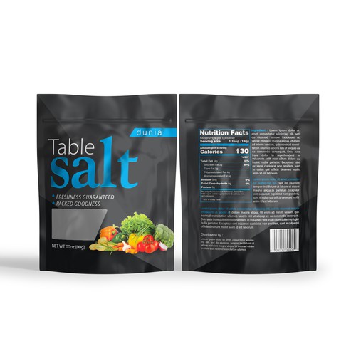 Newcomer in refined table salt business, need fresh design to attract new market Design by syakuro