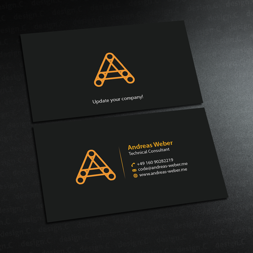 Cool business card for a young freelancer working as technical ...