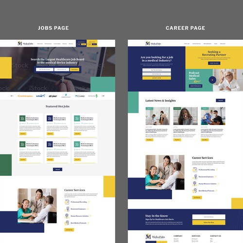 Web design for- Medical Sales Job Board, Resource Center, and Live Podcast Diseño de Design Monsters