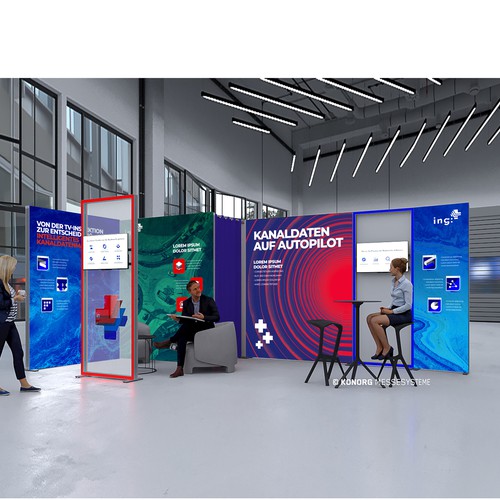 Design for new tradefair booth for a company offering digital services for the construction industry Design by spacecadet