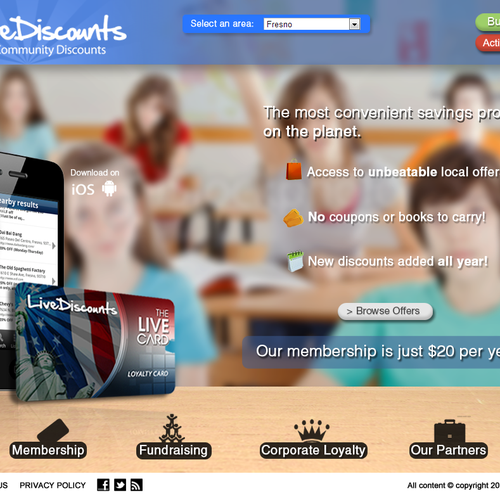 Website redesign for LiveDiscounts.com Design by Jack Mullen
