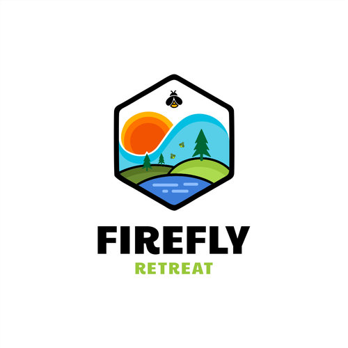 Firefly Retreat. Fun logo inspiring families to explore the outdoors! Design réalisé par hidra ✅