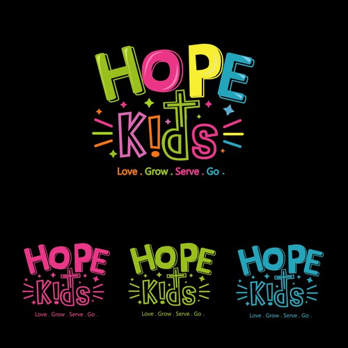 We need a fun, unique logo to launch our new kids church ministry! Design by Bila Designs