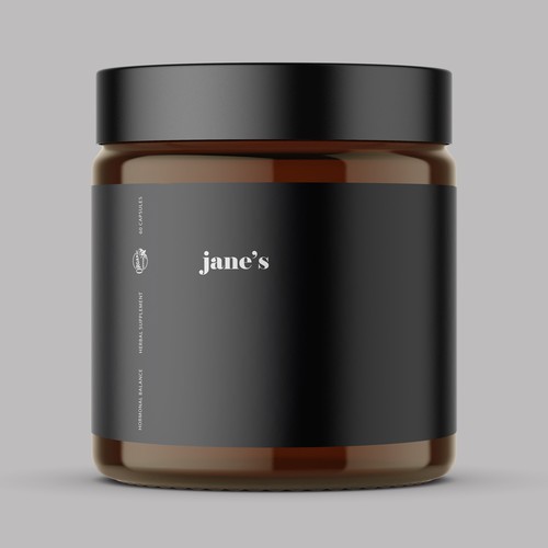 Minimal supplement label design Design by Lady Goga