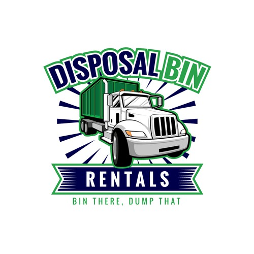 Cartoon-Style Truck Logo Design For Roll off Disposal Bin Rental ...