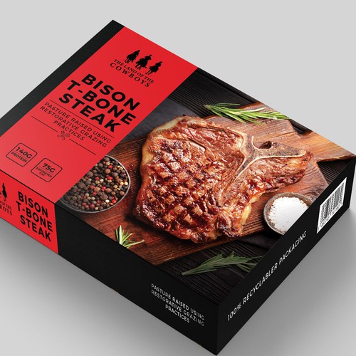 BISON T-BONE STEAK - FROM THE LAND OF THE COWBOYS Design by Advant7