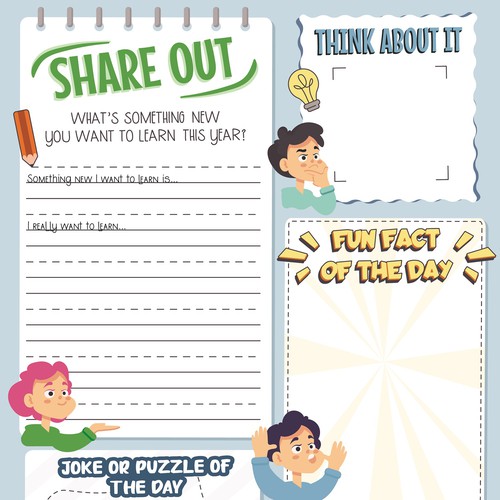 Design a worksheet template for children's activity book Design by EduardC.