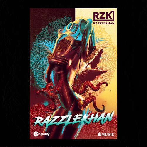 Design a weird, creative poster for a female rapper Design by -MARNOV™ Studio-