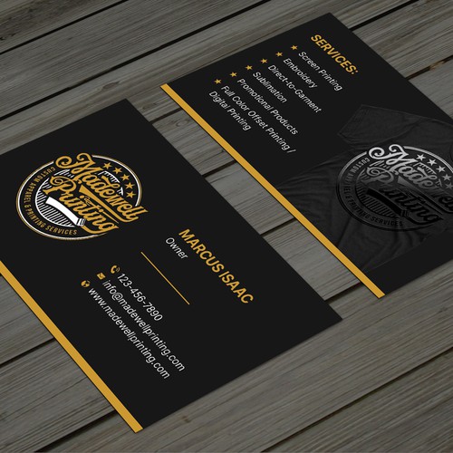 Business Card for a Custom Clothing/Product Business Design by Taaiebah