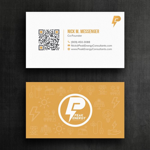 Modern Business Card Design for Electric Energy and Solar Company Design by Felix SH