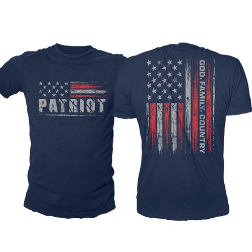 Develop a patriotic shirt that represents: The individual patriot, God, Family, Country Design by -Diamond Head-