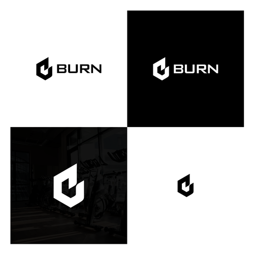 “Design a fierce, industrial-chic brand identity for a HIIT gym called BURN” Design by RowSheet