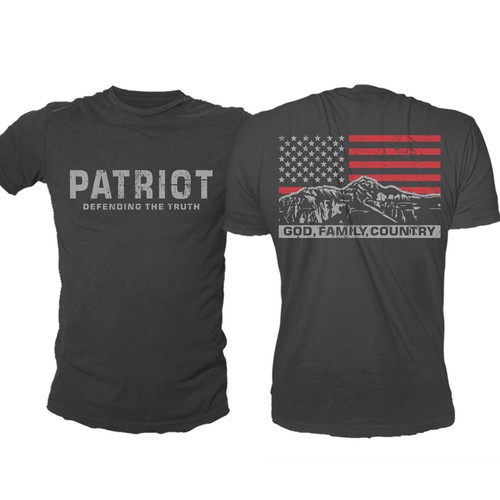 Develop a patriotic shirt that represents: The individual patriot, God, Family, Country Design by -Diamond Head-