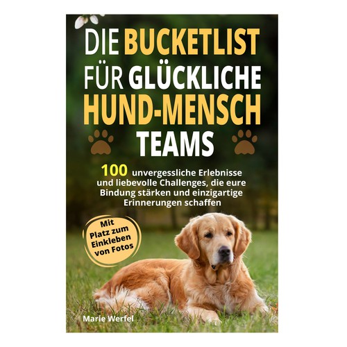 Design a harmonious, cute cover for a dog & human bucketlist Design by Cover_Design_Expert