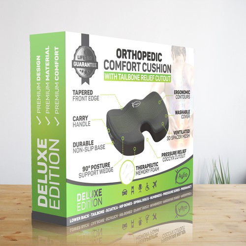 Deluxe Comfort Seat Cushion Packaging Design Product packaging contest