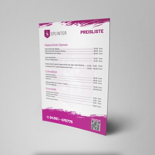 Proposta di design per un contest della categoria Menù realizzata da Sketch Media™