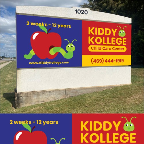 Playful, professional signage for child care center Design by mindtrickattack