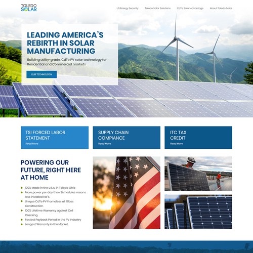 Website Redesign for Solar Panel Manufacturer and Tech Company Design by farhanubaid