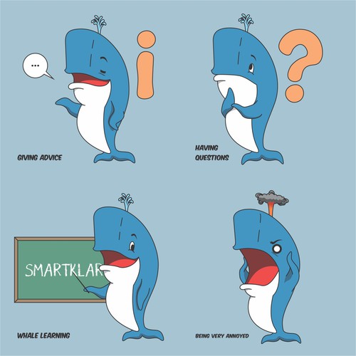 Create a fun Whale-Mascot for my Website about Mobile Phones Ontwerp door Bhara T. Aditya