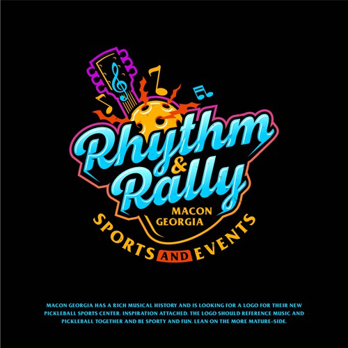 Music Meets Pickleball! Cool, musical logo for sports facility Design by adityabeny