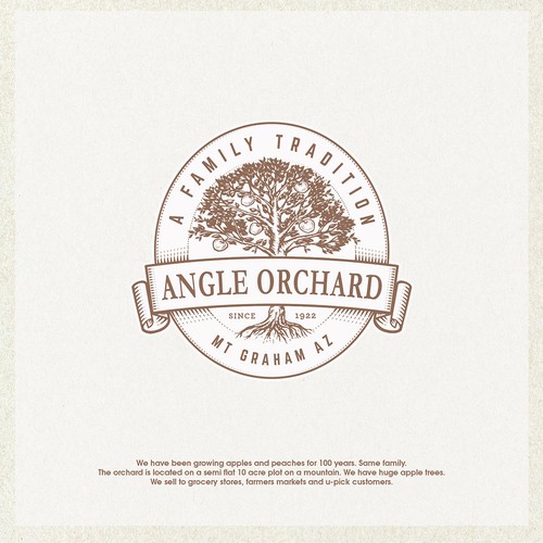 100 year old orchard logo. Design by Apoteósico