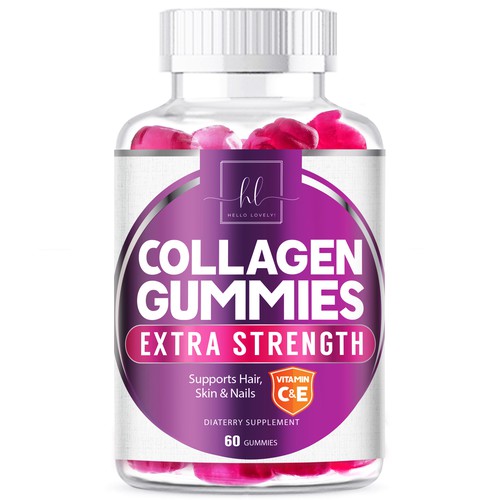 Hello Lovely needs a Collagen Gummies product label Design by agooshe