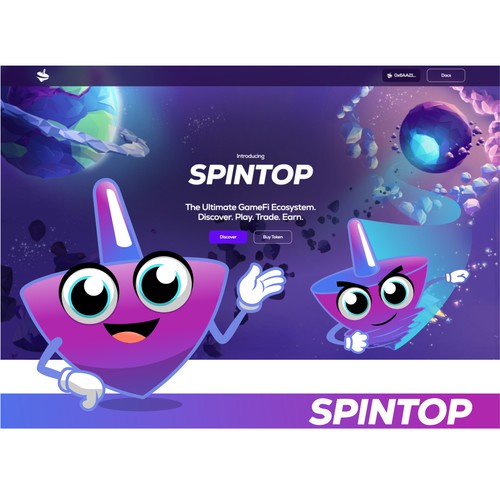 Spintop blockchain gaming platform MASCOT design Design by jasterxinan