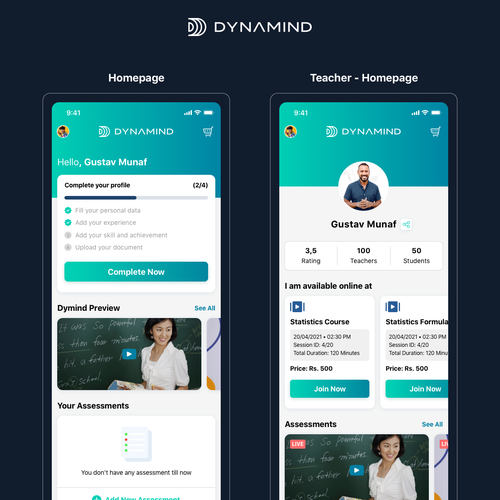 Mobile App Screens design for AI based Technology start up Design by cameolabs