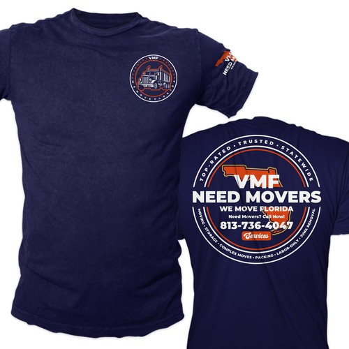 Bold, Professional T-Shirt Design for Veteran-Owned Moving Company (VMF Movers) Design by KartiK 2002