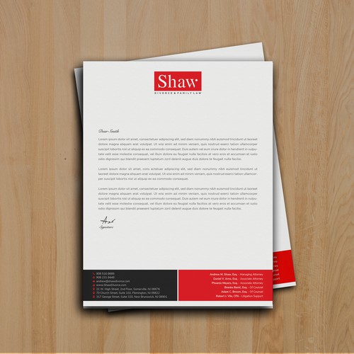 Letterhead for Divorce & Family Law Firm; Modern, Minimalist, Conservative Design Design by muaz™