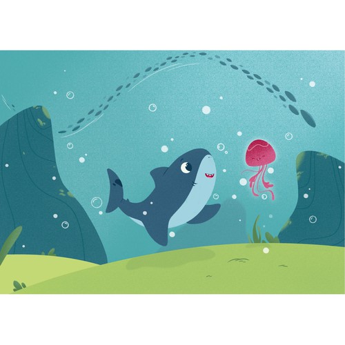 Design One Page Design for Glow Shark Kids Book Design Design von KristinaTro