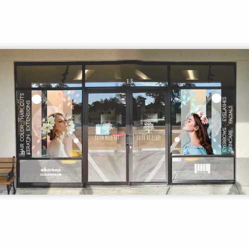 Salon Mulberry - High End Salon - Storefront Glass Signage Design by AnnaBee794