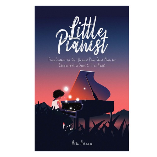 Colourful children's book cover for a piano music book Design by rifally