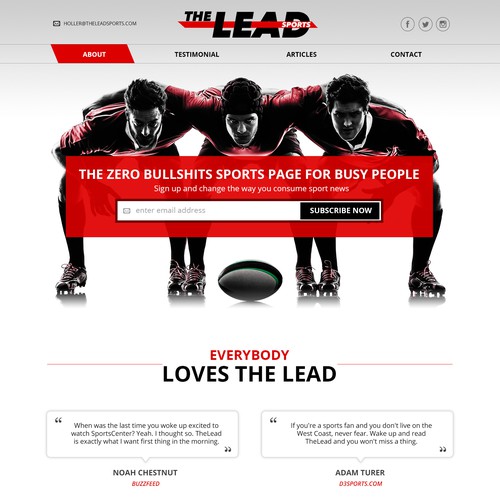 Design the Best Sports site on the  page design contest